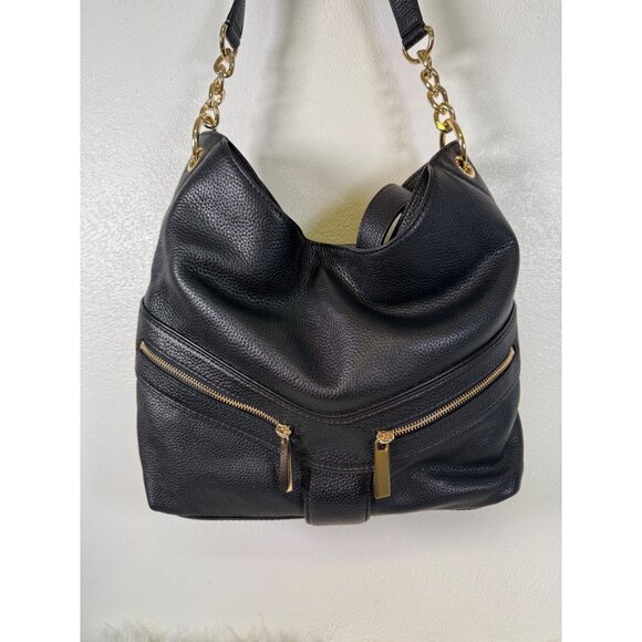 MICHAEL Kors Satchel Bag Black Leather Jamesport Two Way Adjustable Strap hobos - Picture 2 of 16